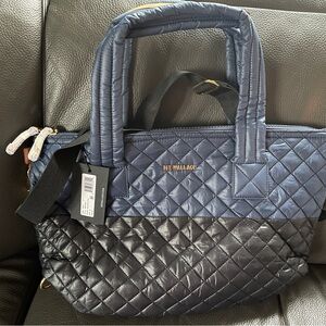 MZ Wallace Blue and Black Sutton Tote Bag